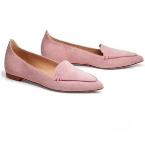 M. Gemi Stellato Rose Pink Suede Pointed Toe Loafers